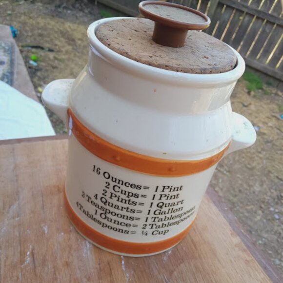 Vintage SADO Ftd Canister & Lid Hand Made In Portugal Floral Measuring Container - Picture 2 of 2